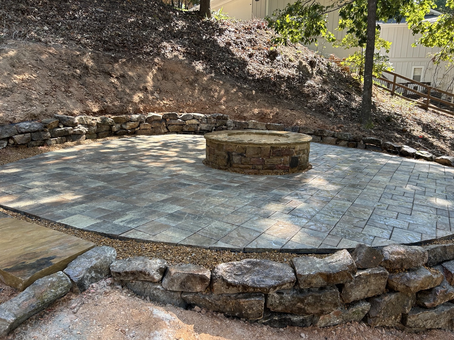 Paver patio with fire pit