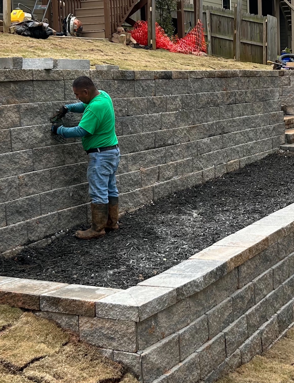 Retaining wall construction