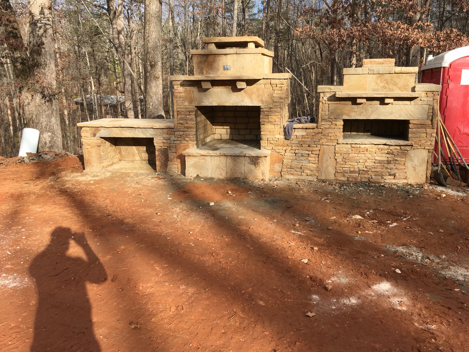 Outdoor stone fireplaces