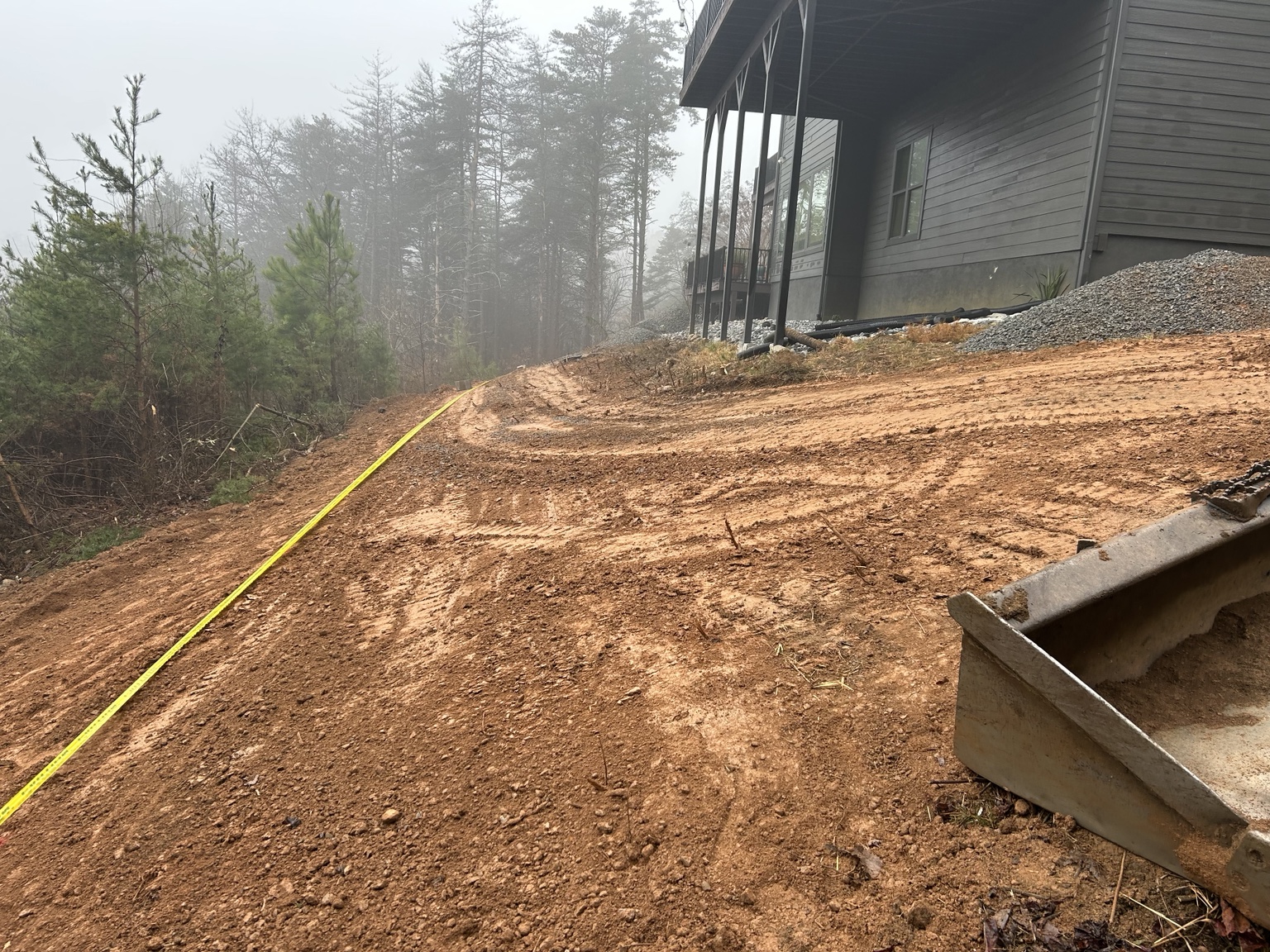 Grading for a hillside project