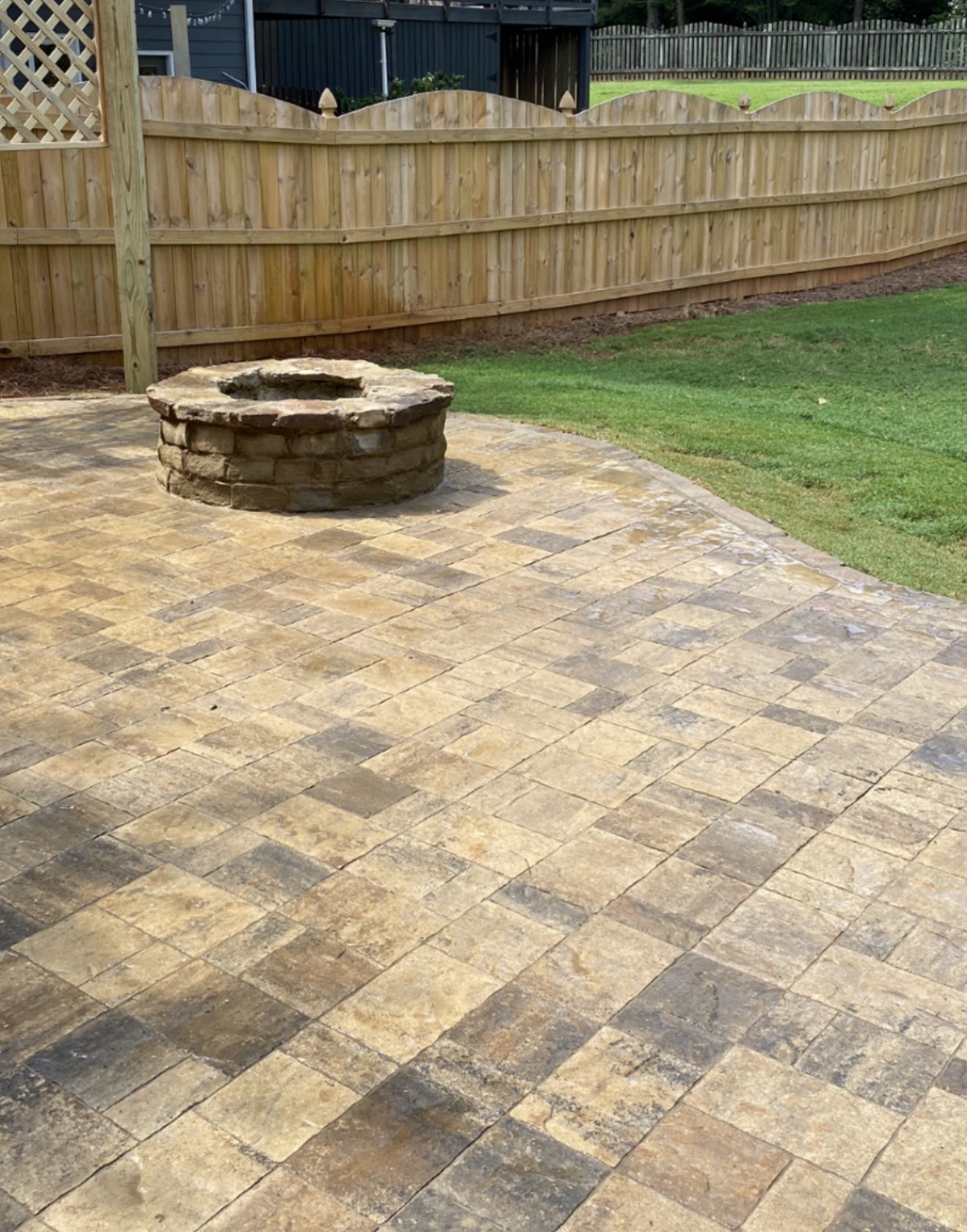 Paver patio and fire pit